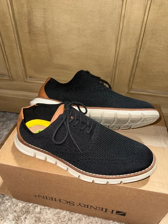 Nine West Black Knit Lace-Up Oxfords with Brown Accents - Picture 10 of 10